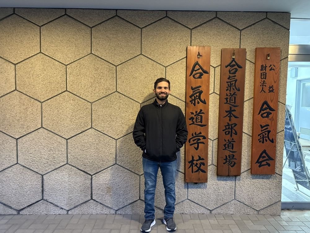 Sensei Felipe Alberto em formação no Aikido Hombu Dojo, em Tóquio, Japão
